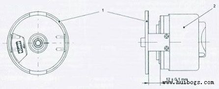 圖3 1為1FT603.-4電機內(nèi)置編碼器的支持盤 2為編碼器